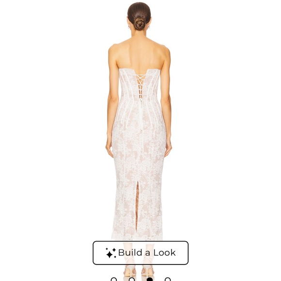 V. Chapman Capulet Midi Dress in White Chantilly Lace - Picture 2 of 8